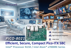 Portwell PICO-8021 Pico-ITX SBC with Intel<sup>®</sup>N150 Processor