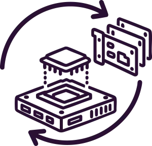 Illustration of carrier board reuse with interchangeable COM modules for system scalability