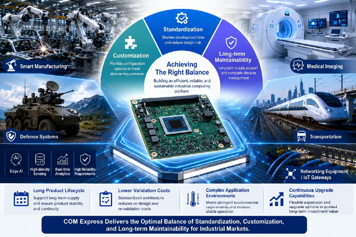 COM Express Basics applications across diverse vertical markets
