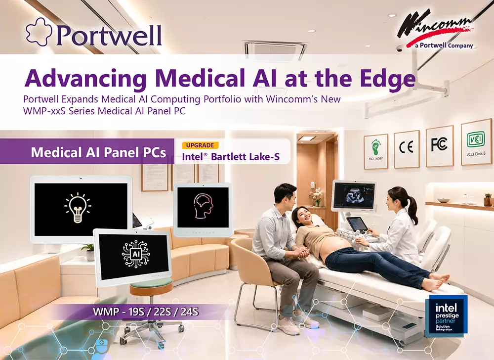 Portwell Medical AI Panel PC deployed in clinical diagnostic environment