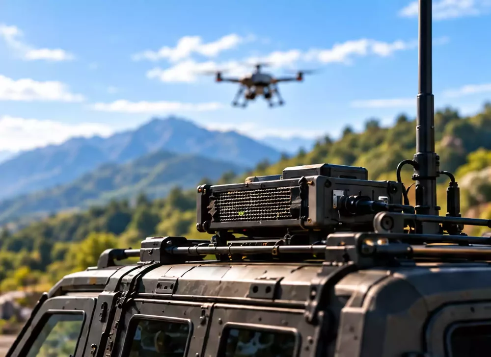 Vehicle-mounted ground control station installed inside a drone mission vehicle